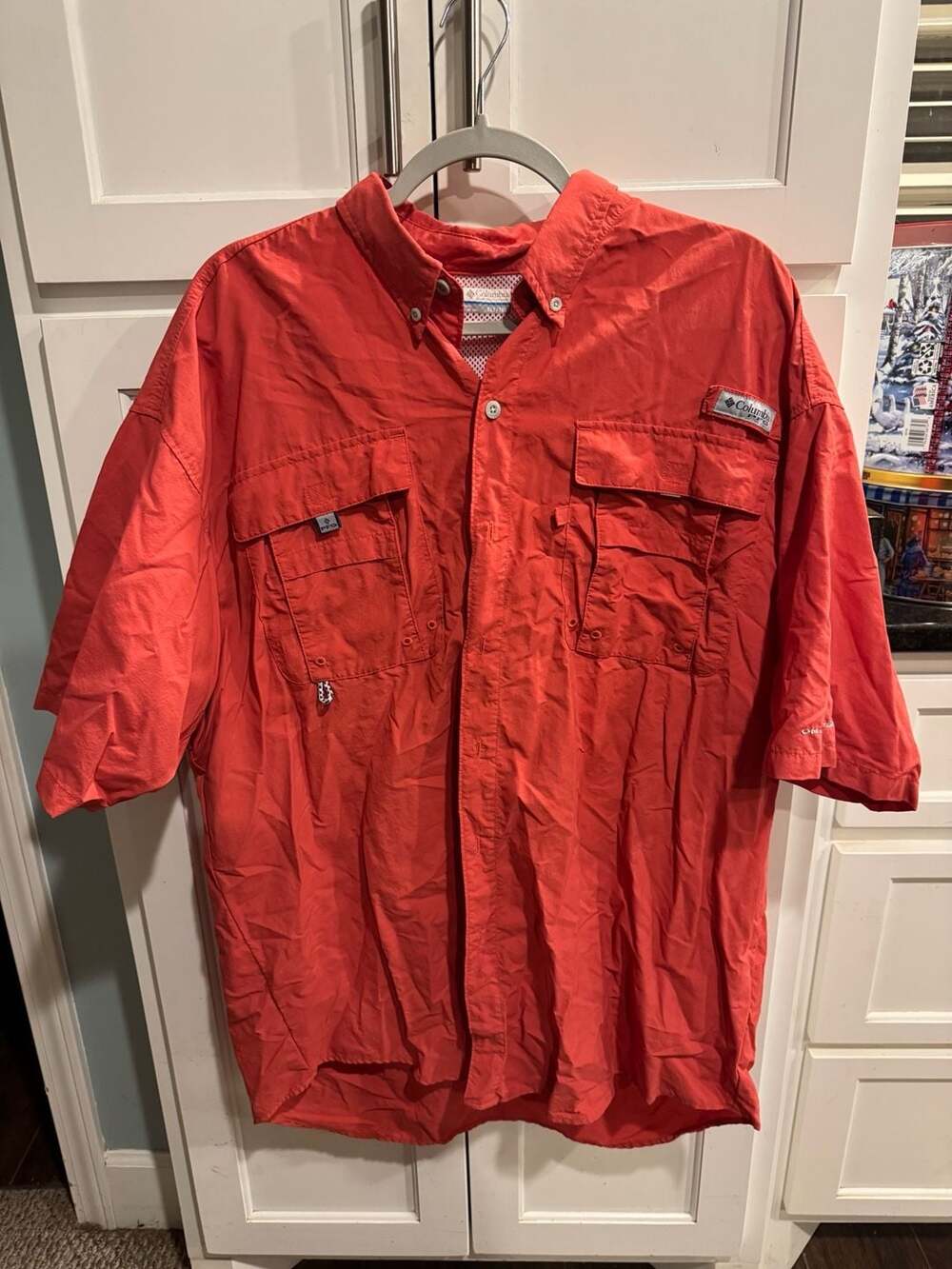Columbia PFG Men's Bahama II Short Sleeve Fishing Shirt - Red XLT